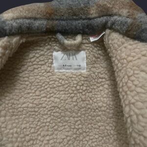 Zara Kids Cozy Tan and Gray Puffer Jacket